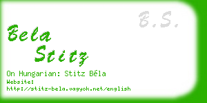 bela stitz business card